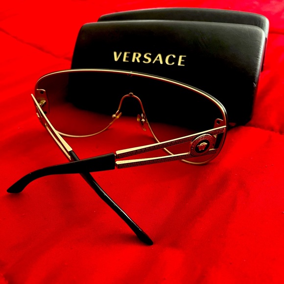 Black bedazzled Versace shades